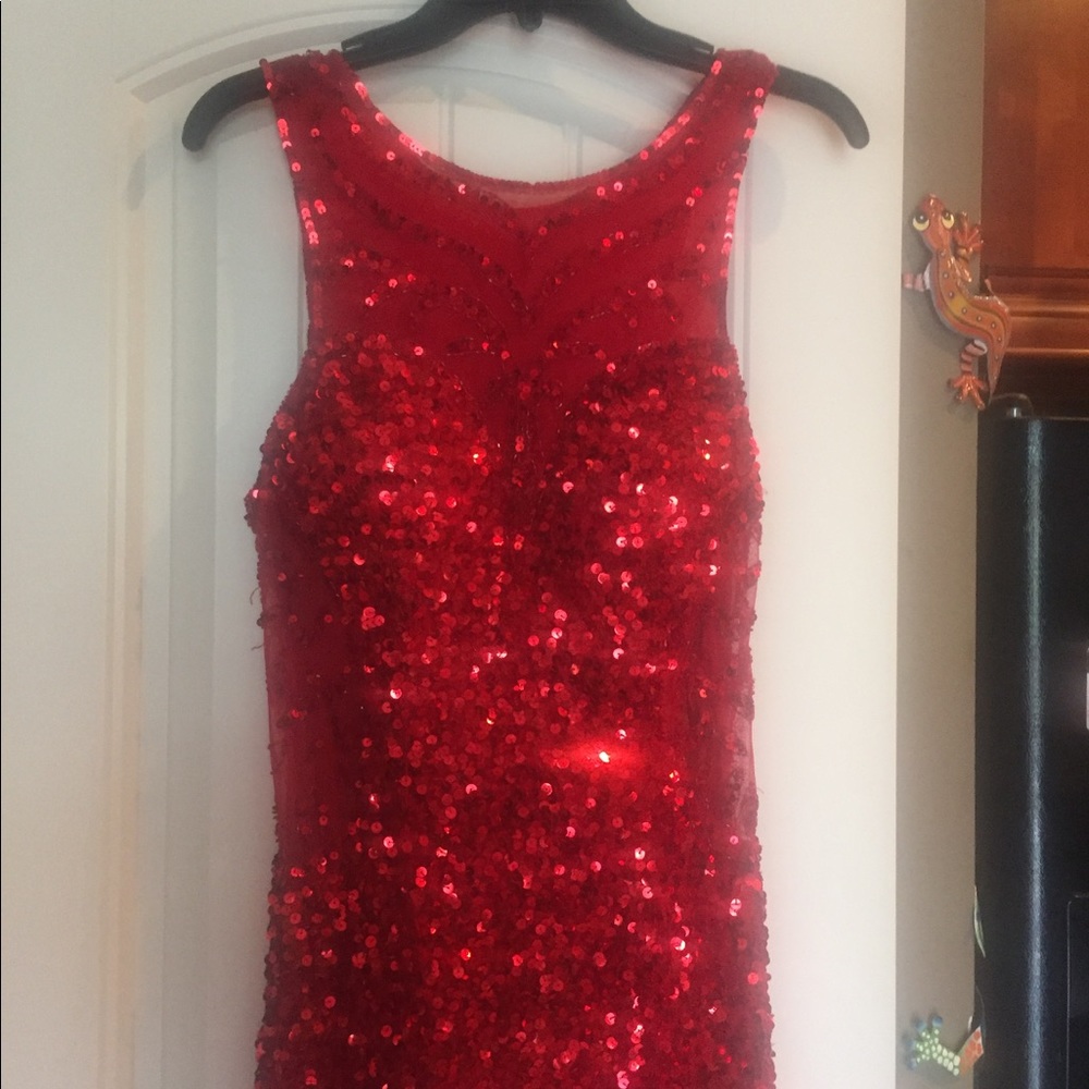 Red formal dress